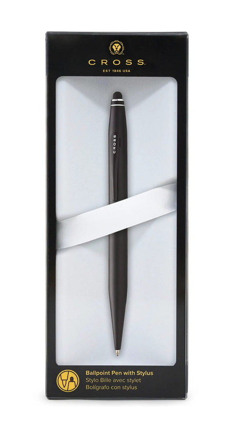 Everyday Carry Tech 2 Stylus Pen Ballpoint 2 In 1 With Replaceable Top All In One Dual Function For Smooth Writing And Precise Sketching 6mm Precision Stylus Tip Black Aluminum Body in box
