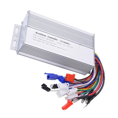 Premium Brushless Motor Controller For Electric Scooters 48V 60V 64V 1000W To 1500W with wiring and connectors.