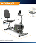 Dimensions of Magnetic Recumbent Exercise Bike For Home Gym With Digital Monitor Quick Adjustable Seat Cushioned Backrest