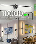 Wireless Wall Sconces Set Of Two With 10000Mah Rechargeable Battery Cordless Lights illuminated in modern living room setting.