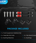Front Stabilizer Bar And Sway Bar Link Kit For Ram 1500 2009 2010 2011 2012 2013 2014 2015 2016 2017 2018 2019 2020 2021 2022 Classic Dodge Ram Replacement 55398938AC with bar, links, bushings, and screws