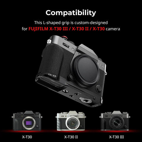 Dope Silicone L-Shape Handgrip for Fuji X-T30 Series Cameras With Built-In Quick Release Plate for Arca-Swiss Mounts compatibility