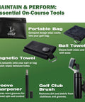 8 In 1 Golf Club Care Kit For Shine And Rust Removal With Cleaner, Brush, Groove Sharpener, Grip Cleaner, Polish, Magnetic Towel, Ball Towel, And Portable Bag Built For Pro Grade Club Cleaning portable bag, towels, brush, and sharpener