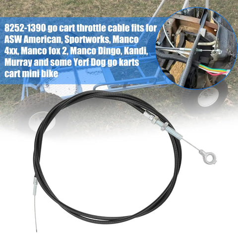 Go Kart Throttle Cable Kit 71 Inch Replacement for Predator 212cc GX160 GX200 196cc Engines Fits Manco ASW Kandi American SportWorks