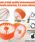 Four Pack Replacement Vacuum Filter Elements For Powerseries Extreme Cordless Stick Vacuum BSV2020G And BSV2020P Compatible With Craftsman Filters N858184 Easy Snap In Fit Built To Last showing orange plastic frame and white filter paper