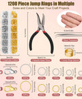 1200 Piece Jump Rings Jewelry Making Kit With Pro Grade Open Close Tools Pliers Tweezers Lobster Clasps And Necklace Repair Set In Silver And Gold Includes 4 5 6 7 8 Mm Sizes For Crafts And Key Chains