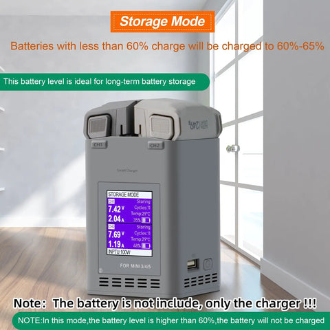 Two Way Battery Charging Dock For Mini 5 Pro And Mini Series Drones With Fast Dual Charge In 60 Minutes Smart Storage Mode