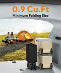 Beefed Up Heavy Duty Foldable Wagon Cart With All Terrain Wheels in 0.9 cu.ft size in car trunk near camping site.