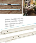 20 Inch Metal Drawer Slides Heavy Duty Drawer Runners With Screws White Bottom Fix Pull Out Rails Repair Kit Rust Resistant Smooth Quiet Operation 2 Pack, white metal slides