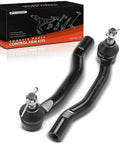Front Outer Tie Rod End Replacement For Lexus ES 2013-2018 ES300h ES350 - Fixes Uneven Tire Wear, Front Outer Left And Right, Driver And Passenger Side, Professional Suspension Replacement Part, pair of black steel tie rods