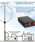 Diagram of Portable Active Loop Antenna 0.5MHz To 500MHz With 30 Decibel Gain, showing components and connections.