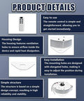 Product details image of Heavy Duty Electric Chandelier Hoist Lifter System With 19.69ft Stroke, highlighting easy installation and remote use.