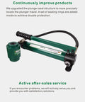 Hydraulic Knockout Punch Set With Separable Pump for Electrical Conduit Hole Cutter highlighting plunger seal and double protection feature