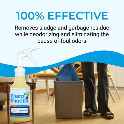 Heavy Duty Trash Can Odor Eliminator And Degreaser, Garbage Surface Cleaner And Deodorizer Foam, 32 Oz in a spray bottle