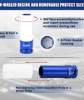 Half Inch Drive Wheel Protector Deep Impact Socket Set Seven Piece Ultra Thin Wall 6 Point Metric Kit With Color Coded Lug Nut Sockets 17mm