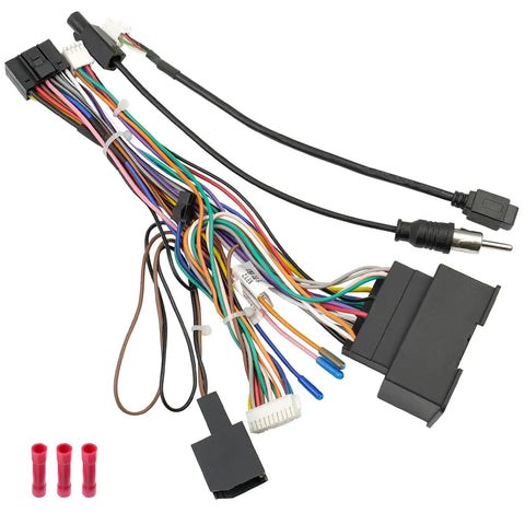 44Pin Android Car Stereo Wiring Harness Kit For Chevrolet Malibu Trax Cruze Aveo Orlando 2012 2016 16Pin ISO Connector With Factory USB Adapter Antenna Cable No Canbus AMP Function