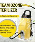 Heavy-Duty Steam Cleaner With Six Accessories For Deep Cleaning Floors, Grills, Autos And Home Surfaces High Pressure Washer on a surface with adjustable steam output.