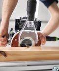 Premium 8mm Shank Router Bit Set Featuring Ten Hella Sharp Carbide Cutters And Smooth Riding Ball Bearing Guides For Zero Vibration Routing And Clutter Free Shop Storage in use on wood.