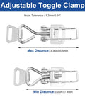 Beefy Heavy Duty Stainless Steel Toggle Clamp With Adjustable Security Hasp 77 To 85 Millimeters And 3 To 3 And A Third Inch Size