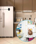 Heavy Duty Four Pack Slide Bolt Locks For Fridge And Cupboards With Backup Keys keep toddlers from accessing a fridge.