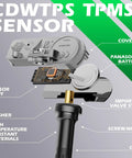 Heavy Duty Tpms Tire Pressure Sensors Set Of 4 Direct Fit Gm Vehicles Built To Last detailed view of sensor components and assembly.