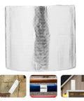 Heavy Duty Waterproof Butyl Tape 10cm By 5m Self Adhesive Aluminum Foil Sealant Tape shown in roll and applied on surfaces for repairs