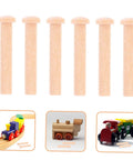 Miniature Wooden T Nails For Crafts And Woodworking With Ergonomic T Head Design shown with toy train models for detailed projects.