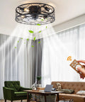 ALSKXaxna Ceiling Fan with Light 30W 3 Blades Pure Copper Motor for Bedroom, remote control in hand, modern decor