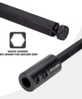 GEINXURN hole saw extension chuck, black metal, 12-inch length with 1/2-inch hex shank