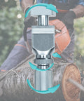 Pocket Chainsaw Chain Breaker Tool Kit For Quick Rivet Removal Link Punch Drill And Joiner Pro Grade On The Go Portable Saw Accessory With Durable Steel Construction For Tough Jobs, tool shown with cutting action illustration