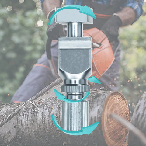 Pocket Chainsaw Chain Breaker Tool Kit For Quick Rivet Removal Link Punch Drill And Joiner Pro Grade On The Go Portable Saw Accessory With Durable Steel Construction For Tough Jobs, tool shown with cutting action illustration