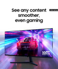 34 Inch Ultra WQHD Ultrawide Monitor with 100Hz refresh, 5ms response, HDR10, and AMD FreeSync for gaming and work, black, display on