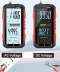 Upgraded FS899L Digital Multimeter With USB Rechargeable Power measuring AC and DC voltage, smart auto display shown.