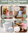 Clear Fridge Lock Set For Baby Proofing, 6 Pack Refrigerator Locks For Cabinets and Drawers, toddler near fridge and cabinet