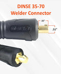 Pro Grade Heavy Duty Welding Lead Assembly With Dinse 35 To 70 Connector Number One AWG 100 Percent Copper Cable