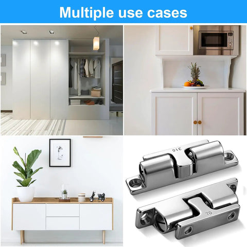 Two Pack Marine Grade 316 Stainless Steel Cabinet Tension Catch 70mm Double Ball Roller Latch for various furniture uses