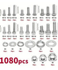 Epic 1080 Pcs M3 M4 M5 M6 304 Stainless Steel Button Head And Socket Head Screws Nuts And Bolts Kit with sizes and quantities.