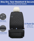 Heavy Duty Front Seat Cover For Dogs With Side Flaps Waterproof 900D Protector For Cars SUVs Trucks And Minivans