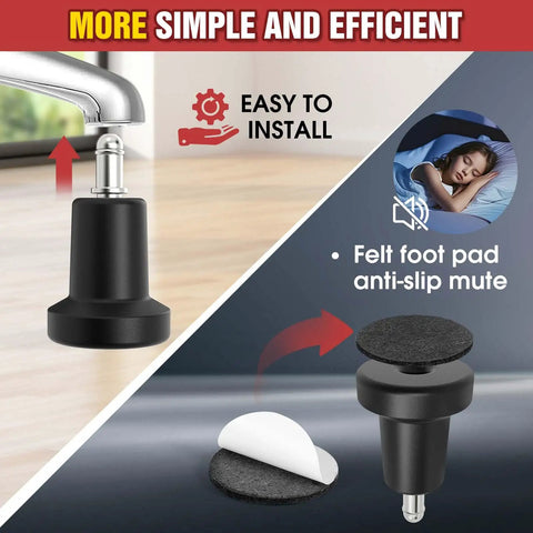 Premium Office Chair Glides Replace Swivel Casters With Slick Stationary Fixed Feet seen with felt bottom and easy install design.