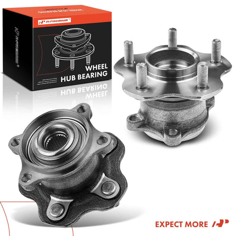 Two Rear Wheel Bearing And Hub Assemblies With 5 Lug Pattern For Nissan Rogue 2008 Through 2013 And Juke 2011 Through 2014 AWD Only