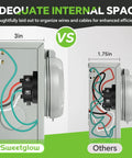 Comparison of 30 Amp Generator Power Inlet Box Featuring Nema L14 30 Socket showing internal space options for wiring efficiency.