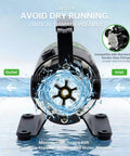 Front view of Self Priming Water Transfer Pump 115V One Tenth HP 330GPH Portable Electric Non Submersible Utility Pump showing outlets