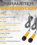 1 Pair M18 Photoelectric Sensor E3F 5DN1 5L Infrared Through Beam Reflective Switch 6 36V DC NPN NO specs
