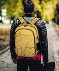 Vintage Bull Line Drawing Printed Unisex Backpack With Large Capacity Durable Polyester Daypack for school travel and everyday carry.