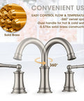 4 Inch Centerset Chrome Bathroom Faucet With Two Handles For 3 Hole Vanity Sink, Pop Up Drain, Built Tough Leak Proof Ceramic Disc Cartridge, cUPC Supply Lines Included, Ideal For RV And Farmhouse Style Bathrooms shown with a 360-degree swivel spout.