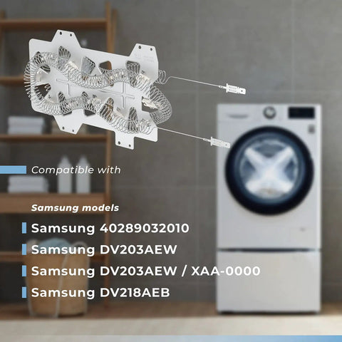 Dryer Heating Element Replacement For Samsung Dryers Exact Fit Plug And Play Easy Install Nickel Chrome Alloy Winding For DV40J3000EW