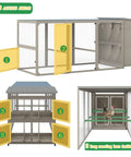 Ultimate Backyard Chicken Coop With Run And Waterproof Cover For 4-6 Chickens Large Poultry Cage With multiple access areas