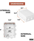 Dimensions of Outdoor Electrical Box Weatherproof White Junction Enclosure With Cover 16 By 14 By 4.8 Inches IP65 ABS Plastic