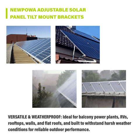 Adjustable Solar Panel Tilt Mount Brackets For RVs And Roofs 15 To 30 Degree Tilt Fits Most Standard Panels in sunny and rainy conditions