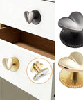 Two Pack Self Adhesive Heart Shaped Cabinet Knobs Zinc Alloy Drawer Pulls For Dresser Cabinets Closets Dark Grey Easy Peel